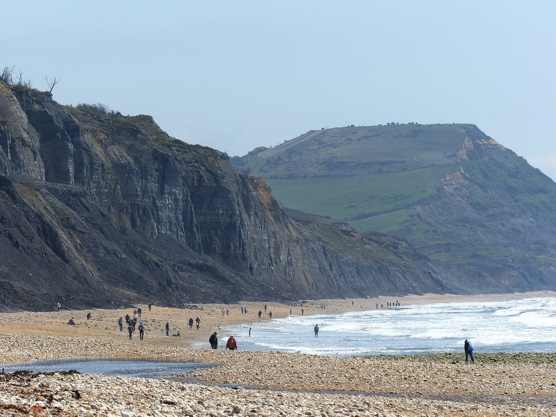 Charmouth beach and the Jurassic Coast cliffs