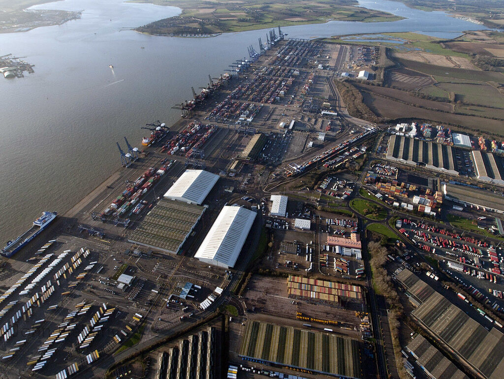Container ships at the Port of Felixstowe